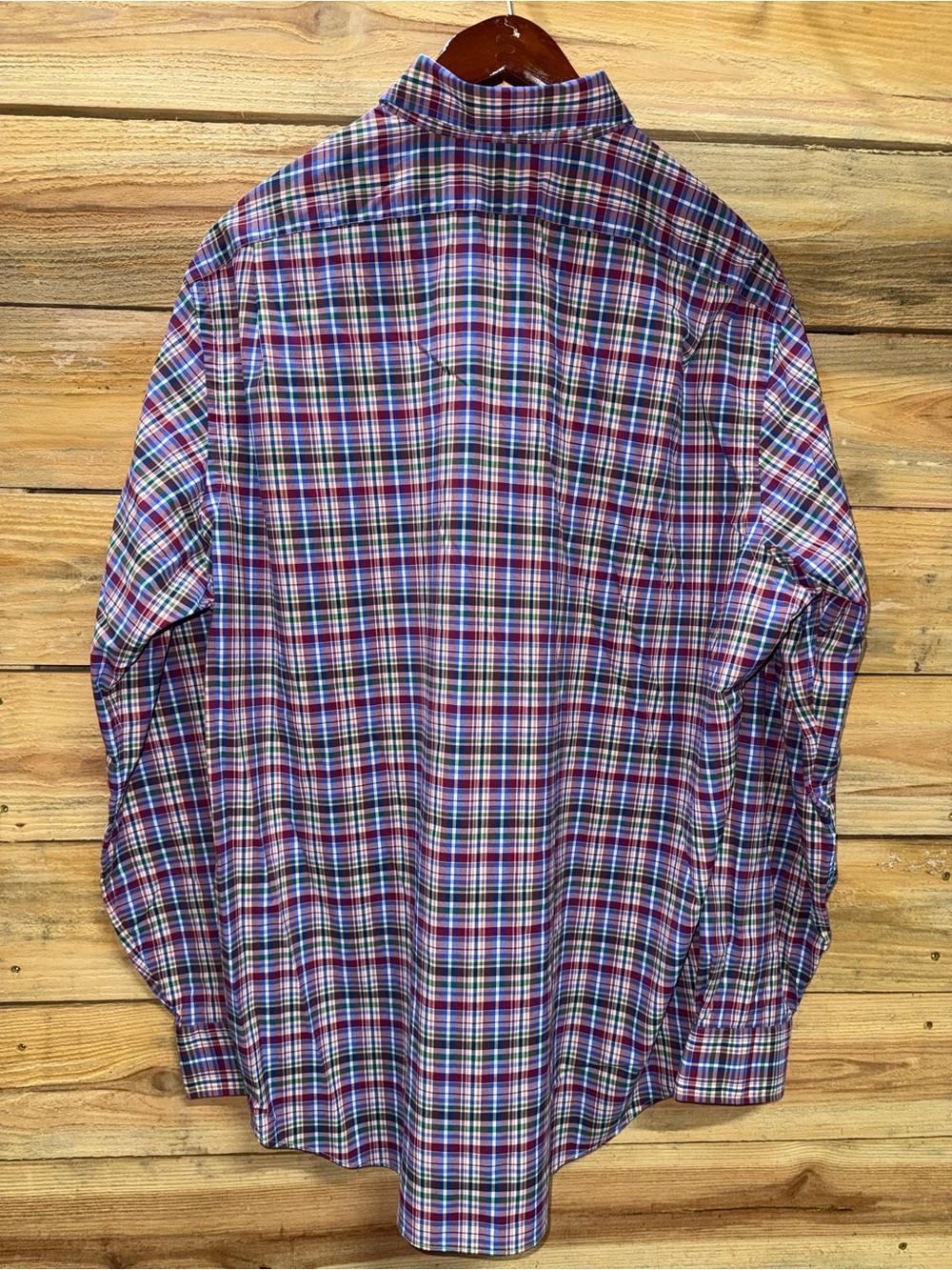 Ralph Lauren Polo Red/Pink Blue & White Plaid Button-Down Shirt, XXL - Picture 2 of 4